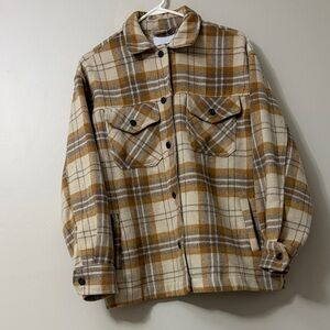 RSQ Tan and Cream Checkered Jacket